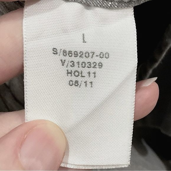 Gap Linen Blend Gray Shirt Button Front Long Sleeve Men's Sz Lg - Picture 3 of 5